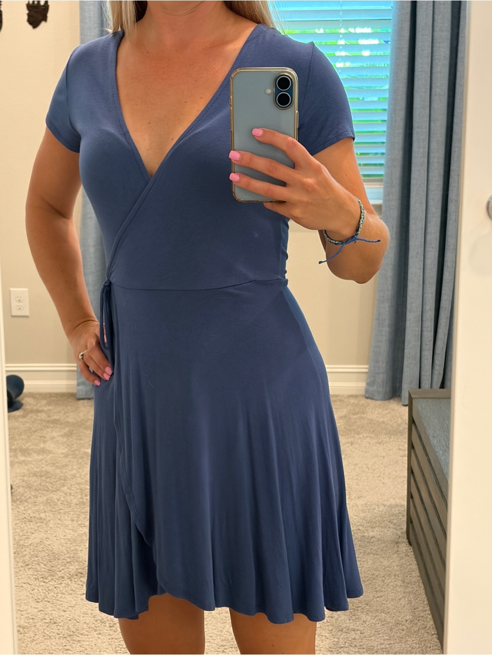 Rolla Coster Navy Blue Short Sleeve Wrap Dress